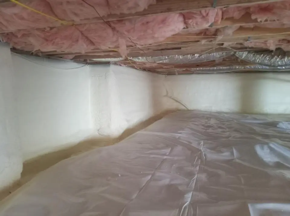 Crawl space encapsulation with closed-cell spray foam for Attic Insulation in Gloucester